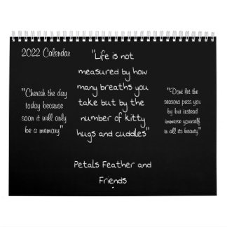 Petals Feather & Friends 2022 Calendar with quotes
