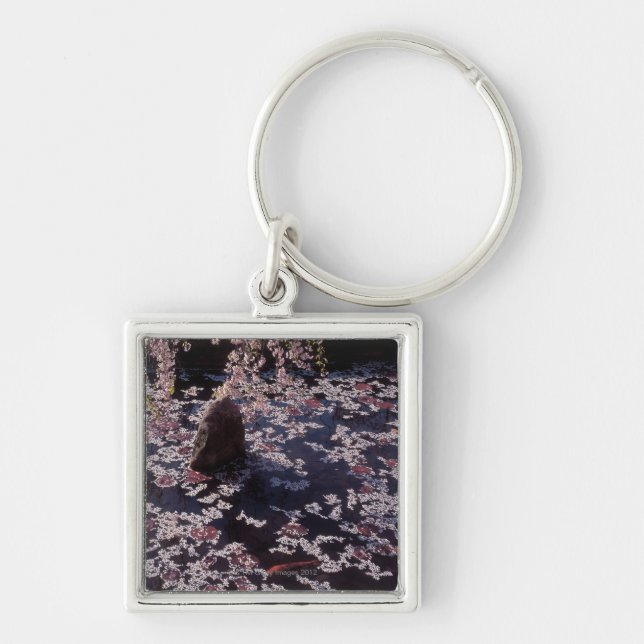 Petals floating on fish pond key ring (Front)