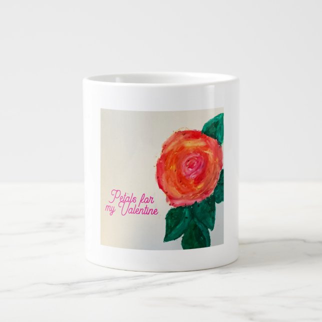Petals For My Valentine Large Coffee Mug (Front)
