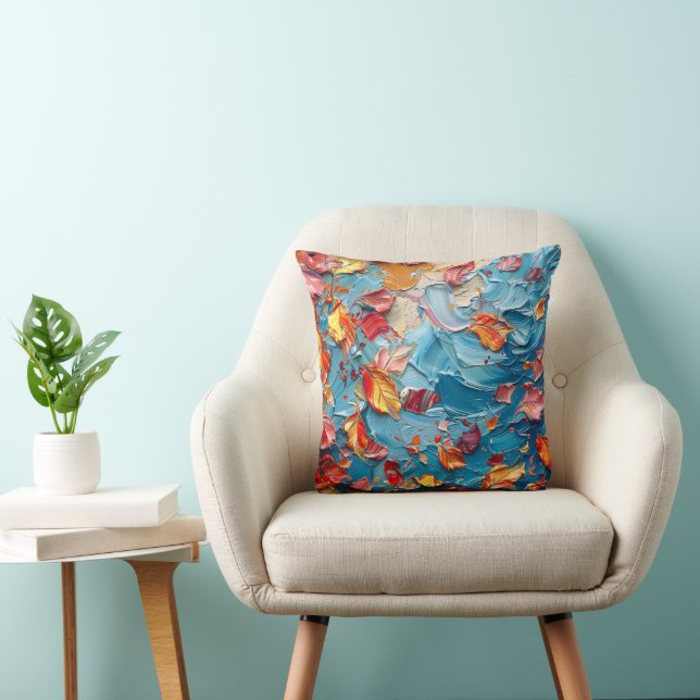 Petals in Motion – Expressive Abstract Floral Cushion (Chair)