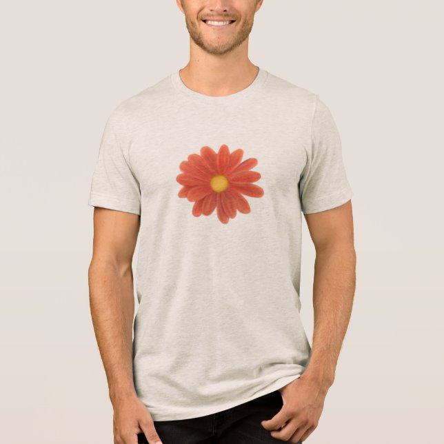 Petals in Motion – Vibrant Flower Graphic Tri-Blend Shirt (Front)
