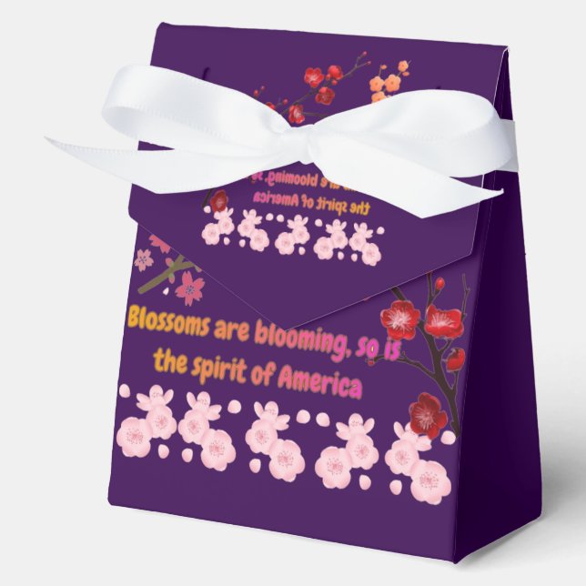 Petals in Pink Harmony dark purple Favour Box (Front)