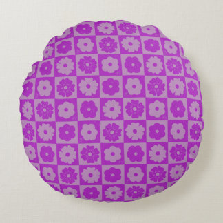 Petals In Silence 01. Floral Pattern. Round Cushion