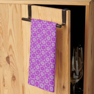 Petals In Silence 01. Floral Pattern. Tea Towel