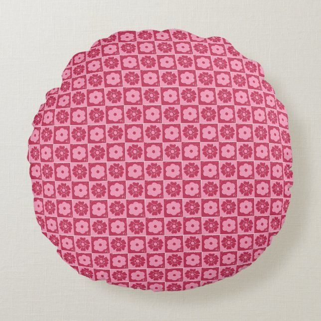 Petals In Silence 02. Floral Pattern. Round Cushion (Front)