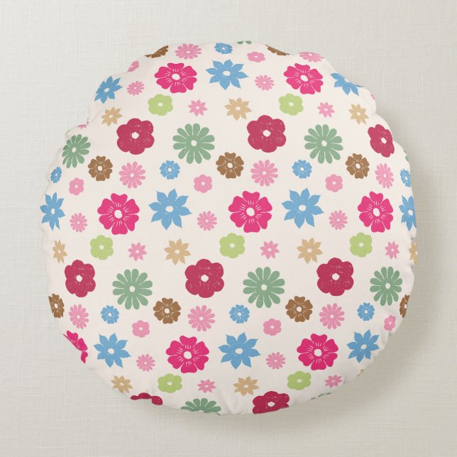 Petals In Silence 11.  Round Cushion (Front)