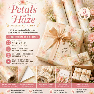 Petals in the Haze Wrapping Paper Sheet