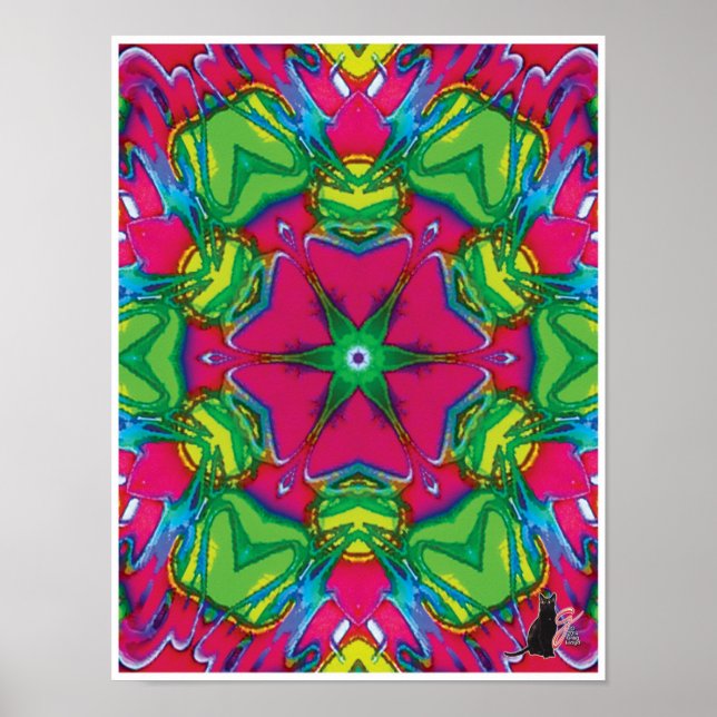 Petals Kinetic Collage Kaleidoscope Poster (Front)