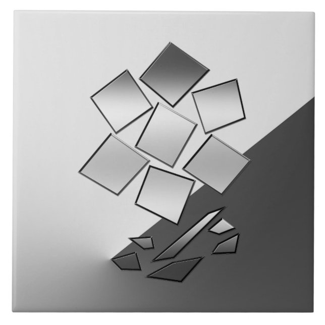 Petals of chrome ceramic tile (Front)