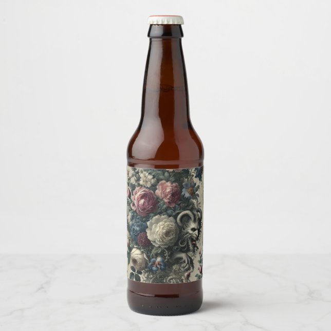 Petals of Decadence – Gothic Baroque  Beer Bottle Label (Front)