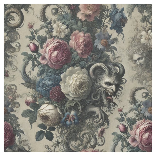 Petals of Decadence – Gothic Statement Tile Fabric (Swatch)