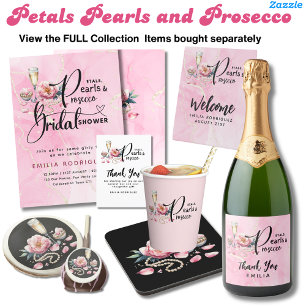 Petals Pearls Prosecco Bridal Shower Invitation