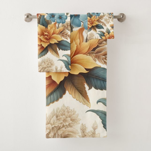Petals & Poetry A Floral Affair Bath Towel Set (Insitu)