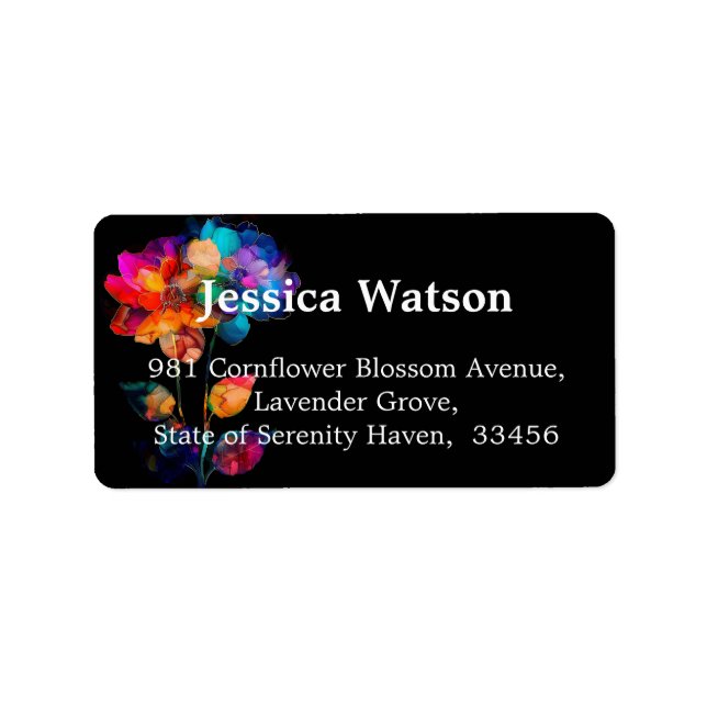 🌈Petals & Pride – Rainbow Floral Address Label (Front)