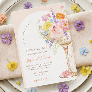 Petals & Prosecco Arch Bridal Shower Invitation