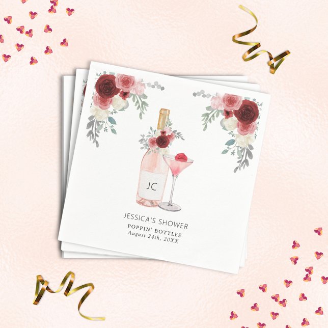 Petals & Prosecco Bridal Shower Napkin (Creator Uploaded)