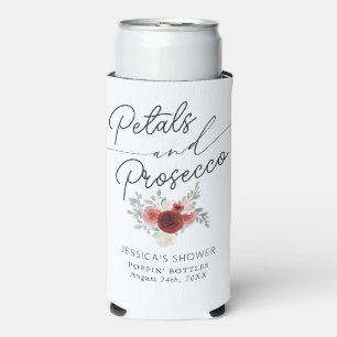 Petals & Prosecco Bridal Shower Seltzer Can Cooler