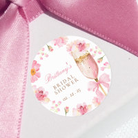 Petals Prosecco Bridal Shower Sticker