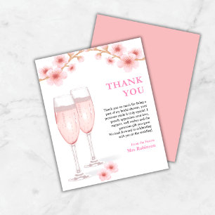 Petals & Prosecco Bridal Shower Thank You Card