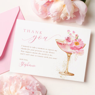 Petals Prosecco Bridal Shower Thank You Card