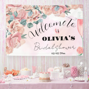 petals & prosecco bridal shower welcome sign