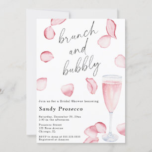 Petals & Prosecco Brunch and bubbly Bridal Invitation