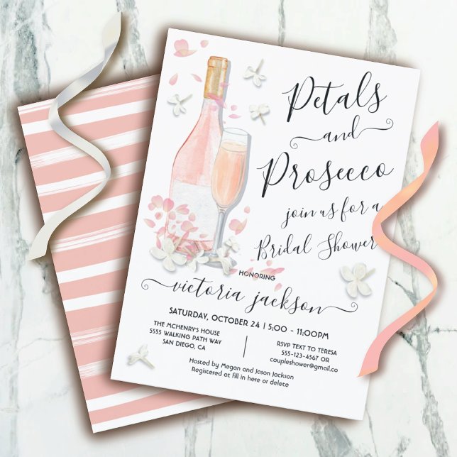 Petals & Prosecco Brunch & Bubbly Bridal Shower Invitation (Creator Uploaded)