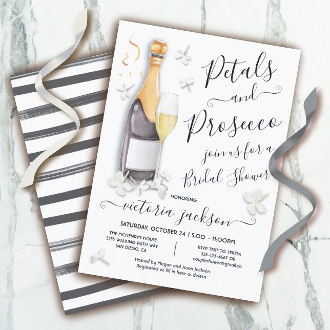 Petals & Prosecco Brunch & Bubbly Bridal Shower Invitation (Creator Uploaded)