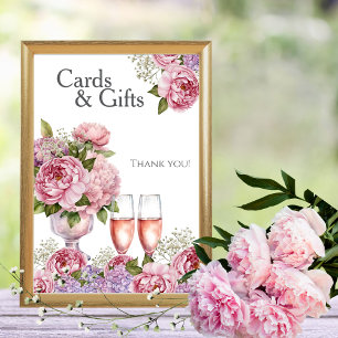 Petals & Prosecco "Cards & Gifts" Sign  Invitation