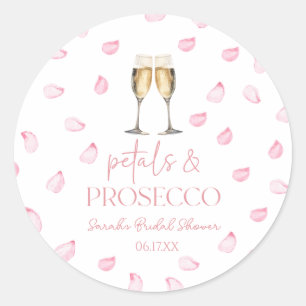Petals & Prosecco Champagne Bridal Shower  Classic Round Sticker