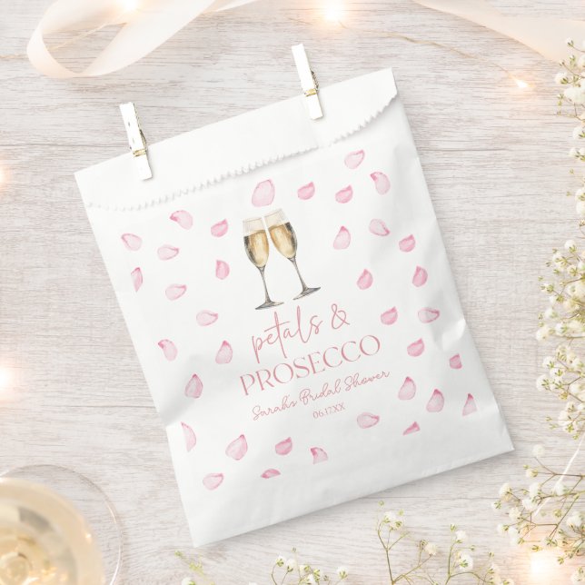 Petals & Prosecco Champagne Bridal Shower  Favour Bag (Clipped)
