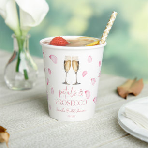 Petals & Prosecco Champagne Bridal Shower Paper Cups