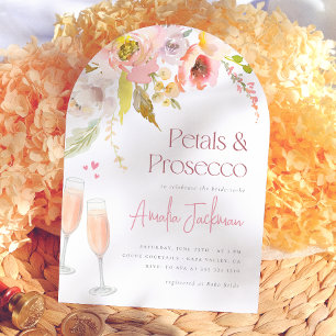 Petals & Prosecco Floral Arch Bridal Shower Invitation