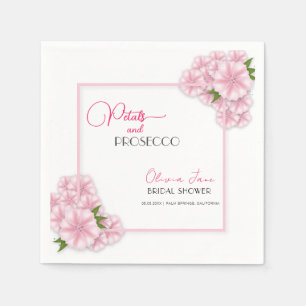 Petals & Prosecco Floral Arch Pink Bridal shower Napkin