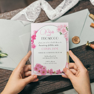Petals & Prosecco Floral Arch Summer Bridal shower Invitation
