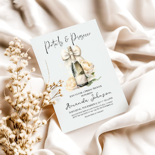 Petals & Prosecco Floral Bow Bridal Shower Invitation