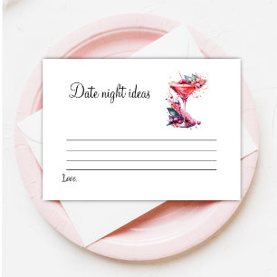 Petals & Prosecco Floral Bridal Shower Date Game  Enclosure Card