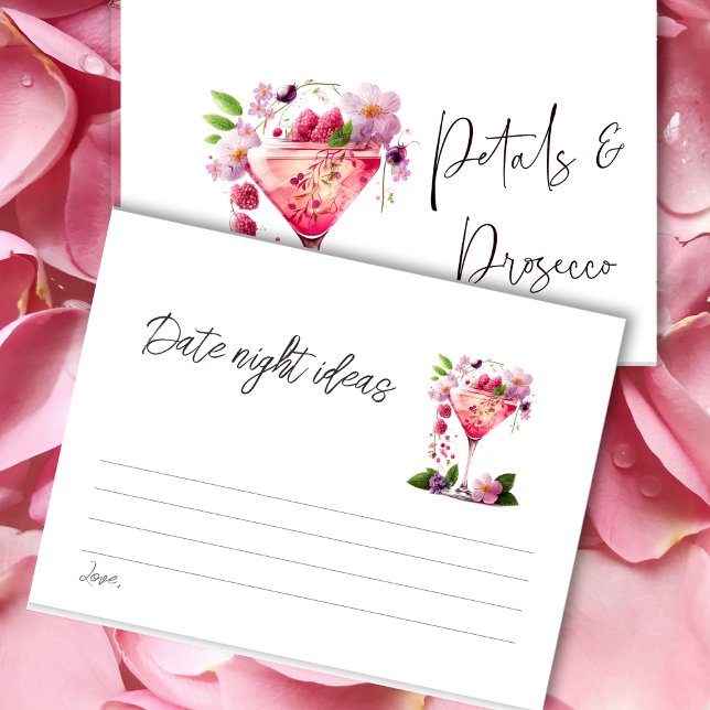 Petals & Prosecco Floral Bridal Shower Date Game Enclosure Card (Creator Uploaded)