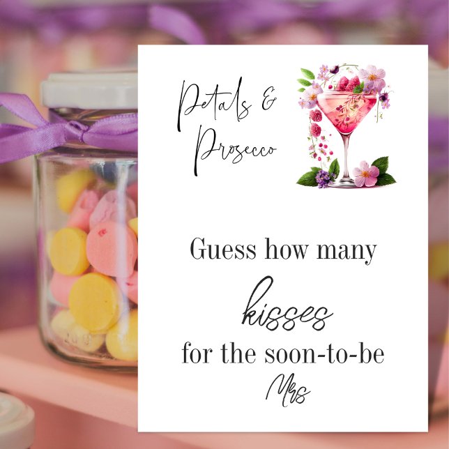Petals & Prosecco Floral Bridal Shower Guess Game Poster (Creator Uploaded)