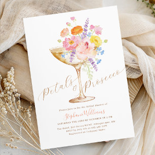 Petals & Prosecco Floral Bridal Shower Invitation