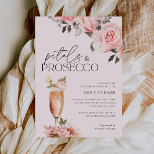 Petals & Prosecco Floral Bridal Shower Invitation