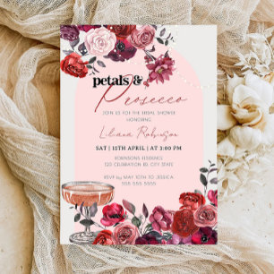 Petals & Prosecco Floral Bridal Shower Invitation