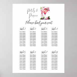 Petals & Prosecco Floral Bridal Shower Seating Poster