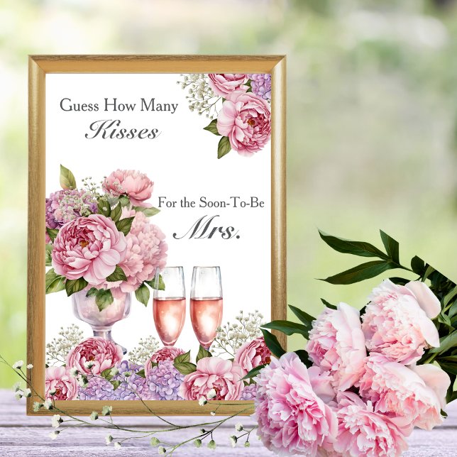 Petals & Prosecco Guess How Many Kisses sign Invitation (
Petals & Prosecco Guess How Many Kisses sign)