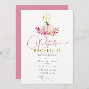 Petals Prosecco Harvest Roses Fall Bridal Shower Invitation