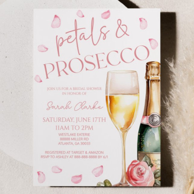 Petals & Prosecco Mimosa Champagne Bridal Shower  Invitation (Creator Uploaded)
