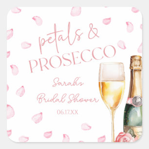 Petals & Prosecco Mimosa Champagne Bridal Shower Square Sticker