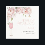 Petals & Prosecco Modern Pink Floral Bridal Shower Napkin<br><div class="desc">A charming finishing touch for prosecco bars, dessert tables, or champagne toasts. This floral napkin layers in beautifully with the rest of your event details—offering both function and a hint of modern romance. Perfect for bridal showers, bridesmaid brunches, or pink-themed celebrations. Personalise it with the bride’s name and date, or...</div>