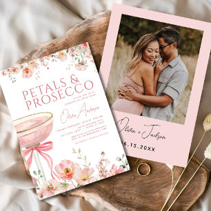 Petals & Prosecco Photo Bridal Shower  Invitation