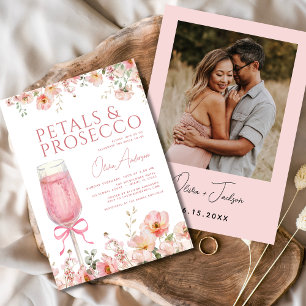 Petals & Prosecco Photo Bridal Shower  Invitation
